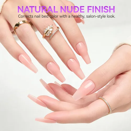 Vista 8 de Gelike EC Peachy Jelly Gel de Pegamento para Uñas - 6 en 1 Uñas Acrílicas Transparentes Extra Fuertes - Adhesivo de Extensión de Larga Duración UV