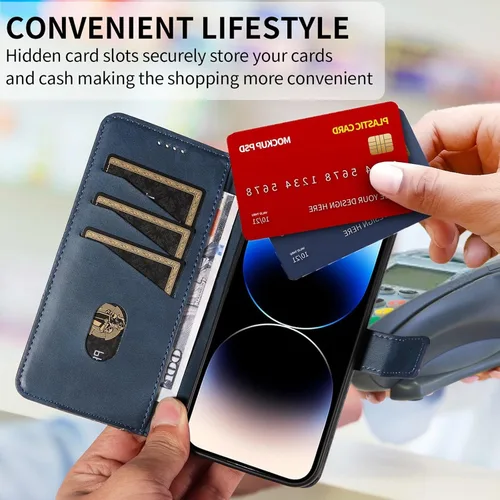 Vista 3 de Funda para Samsung Galaxy M12, cierre magnético, ranuras para tarjetas de crédito, cubierta protectora para Samsung Galaxy M12