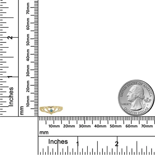 Vista 3 de AVORA Anillo de piedra natal de oro amarillo de 10 quilates de 0.079in, todos los 12 meses