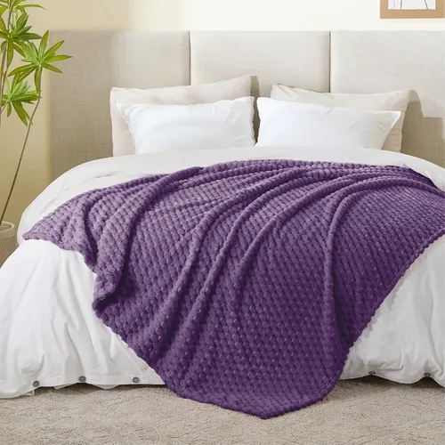 Vista 89 de BEDELITE Manta de forro polar para sofá y cama, manta decorativa de jacquard 3D de almendra, súper suave y acogedora, manta mullida cálida adecuada