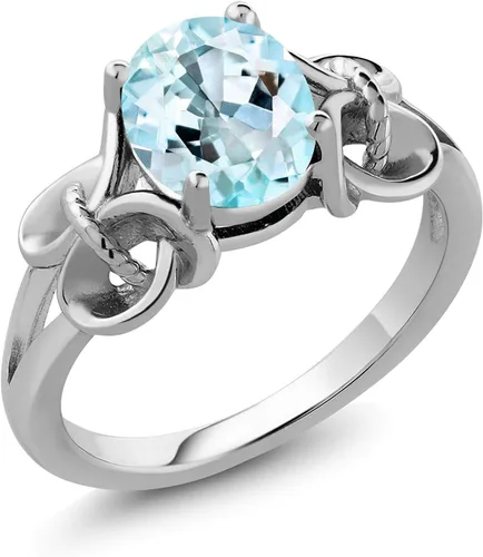 Vista 34 de Gem Stone King Anillo de compromiso ovalado con piedra natal para mujer, plata de ley 925, ovalado de 0.354 x 0.276 in, anillo de compromiso