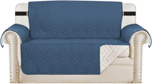 Vista 29 de H.VERSAILTEX Funda reversible para silla, protector de muebles antideslizante, resistente al agua, con correas elásticas de 2 pulgadas