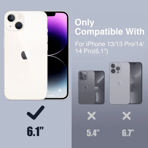 Vista 2 de GIN FOXI Funda de batería para iPhone 13/13 Pro/14/14 Pro, estuche de carga real de 7000 mAh, cubierta de cargador recargable, protección
