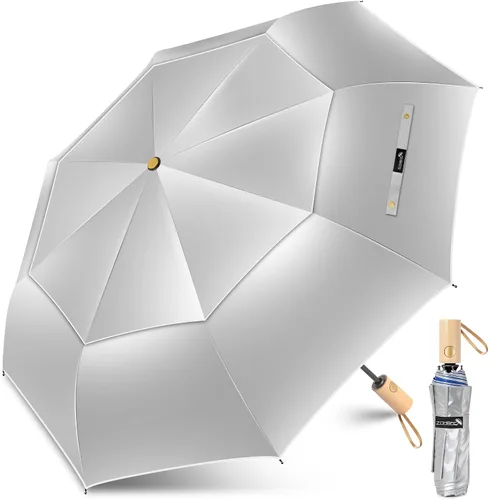 Vista 10 de ZOMAKE Paraguas UV para protección solar, paraguas compacto de viaje de 46