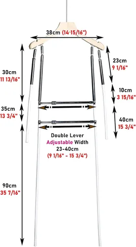 Vista 6 de Maniquí con forma de maniquí completo para colgar ropa con ranuras para los hombros, ganchos de exhibición en forma de cuerpo para armario