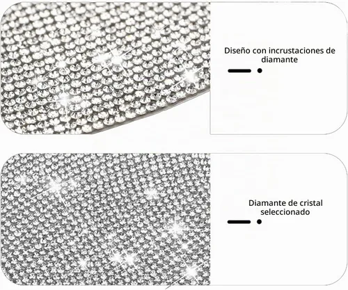 Vista 3 de BetterJonny 10 unidades de protector contra arañazos de cristal, protector contra arañazos de diamantes para coche para mujeres y niñas (plata)