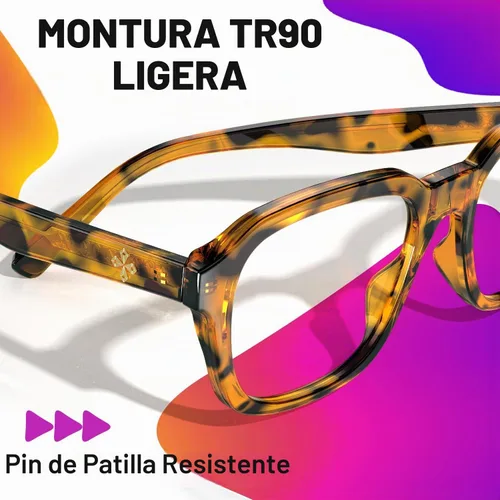 Vista 4 de VISOONE BENNETT - Gafas cuadradas de gran tamaño para computadora para ámbar (Amber Tortoise)