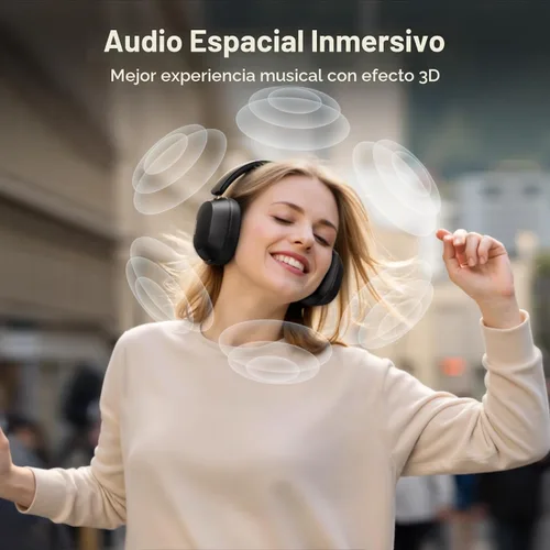 Vista 6 de UGREEN HiTune Max5c Auriculares inalámbricos sobre la oreja, ANC híbrido, tiempos de reproducción 75H Hi-Res LDAC, Spatial Audio, Bluetooth 5.4