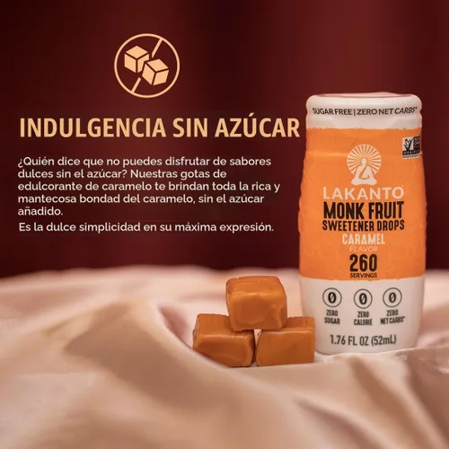 Vista 8 de Lakanto Monk Fruit Extract Drops, caramelo, edulcorante sin azúcar, 1.76