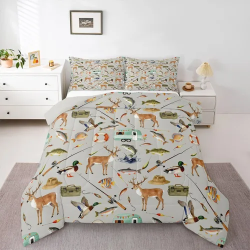 Vista 19 de Erosebridal American Flag Twin Comforter Set Army Green Camo Bedding Set for Kids Boys Girls Bear Claw Hunting Theme Bed Set Camoflage Camping