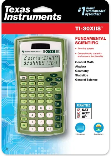 Vista 2 de Calculadora científica Texas Instruments TI-30 X IIS 2-Linea, Verde lima (Lime Green)