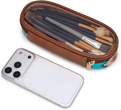 Vista 5 de Wrangler - Bolsa de maquillaje de viaje, 2 piezas, bolsa de cosméticos con Turquesa azteca
