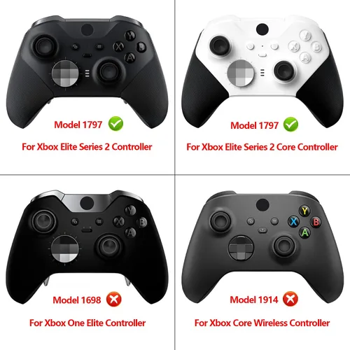 Vista 2 de eXtremeRate Full Set Shell Buttons for Xbox One Elite Series 2 Controller, Clear Replacement Faceplate Back Plate Bottom Shell Case with Buttons for