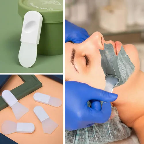 Vista 6 de Philbinden - 4 cepillos aplicadores de máscara facial, cepillo de silicona suave para máscara facial, espátula de maquillaje portátil para máscara