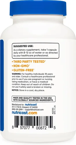 Vista 4 de Nutricost St John's Wort Cápsulas (500 mg) 120 cápsulas, sin gluten