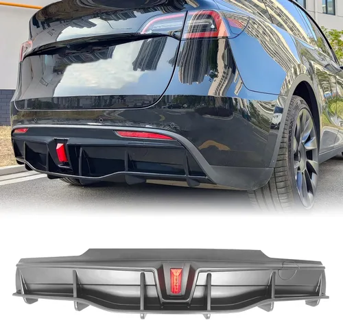 Vista 10 de FREEMOTOR802 - Difusor trasero LED para Tesla Model Y 2020-2024, impresión de carbono