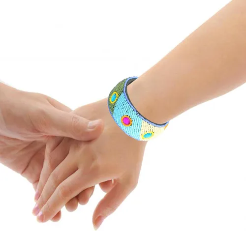 Vista 2 de Touchstone Indian Bollywood Classic Fashion Handcrafted Wooden Colorful Designer Jewelry Bangle Bracelets for Women.