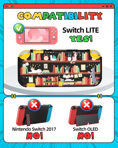 Vista 44 de Gurgitat 2 in 1 for Nintendo Switch Lite Case Protector - 24 Game Card Holder Case & Switch Lite Protective Cover Cute Funny Cartoon Hard Shell for