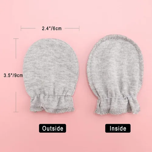 Vista 3 de BQUBO - Guantes elásticos de algodón para recién nacidos, antiarañazos, hipoalergénicos, para bebés de 0 a 6 meses