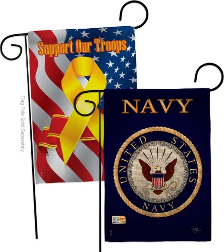 Vista 16 de Breeze Decor Bandera de jardín de 13 x 18.5 pulgadas, con licencia oficial de las Fuerzas Armadas de los Estados Unidos de la Marina de los Estados