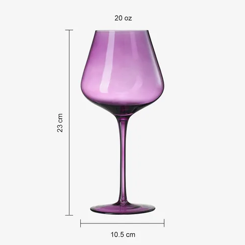 Vista 5 de Colors of Love - Juego de 6 copas de vino de cristal rosa y rojo de San Valentín, estilo italiano, elegante estilo italiano, cristalería de 24