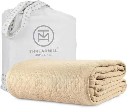Vista 17 de Threadmill Mantas de algodón de lujo para cama de tamaño Queen Manta de tamaño Queen 100% algodón para todas las estaciones Aster Jacquard