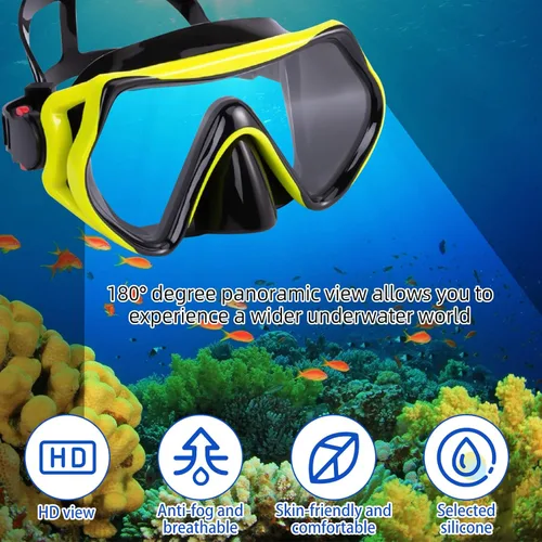Vista 2 de TUDIVING Equipo de esnórquel para adultos, máscara de natación antivaho con vista panorámica, kit de esnórquel con parte superior seca, juego