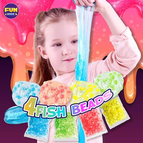 Vista 3 de 35.16 OZ FL (1040 ML) de Slime Transparente para Niños de 6 a 12 años, FunKidz, Juego de Slime de Cristal de Agua Prefabricado de 4 Paquetes, Juego