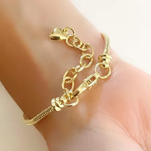Vista 8 de LESLIE BOULES Pulsera de San Benito para mujer con dije de mal de ojo y piedra de azabache auténtica, Latón