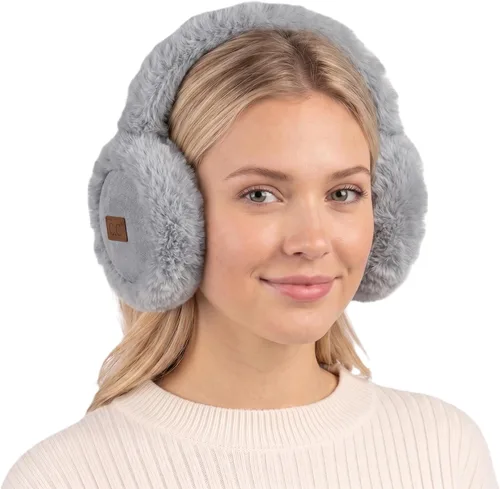 Vista 41 de C.C - Lindas orejeras con diadema ajustable para invierno, calentador de orejas suave Rombos azul marino