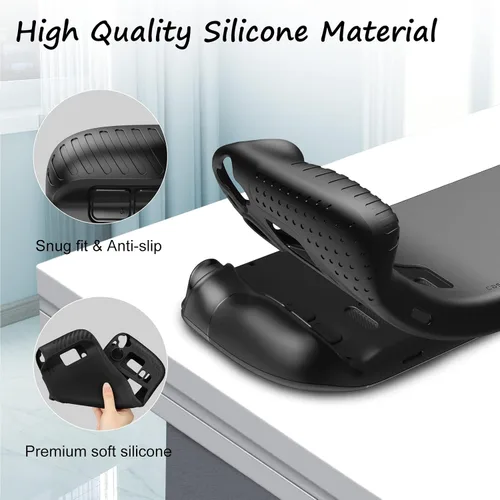 Vista 2 de Fintie Case Compatible with Steam Deck, Soft Silicone Protective Cover, Anti-Slip Shockproof Case for Steam Deck (Black)