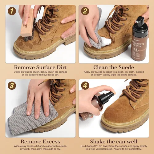 Vista 10 de Suede & Nubuck Care Kit – 5-Piece Set Suede Cleaning Kit Protect & Restore Shoe, Boots, Uggs, Jackets, Handbag