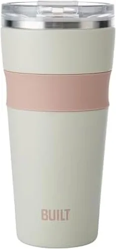 Vista 9 de [Usado] BUILT Vaso Shasta de acero inoxidable con aislamiento al vacío de doble pared de 24 onzas con tapa fácil de limpiar, abatible para abrir
