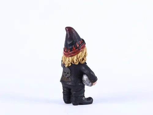 Vista 4 de Mujer Biker Gnomo con casco - Estatua de gnomada