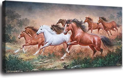 Vista 5 de Yxbhhym Lienzo de paisaje para pared, pintura de cascada, impresiones de árboles y bosques, paisajes de otoño, imagen artística para sala de estar
