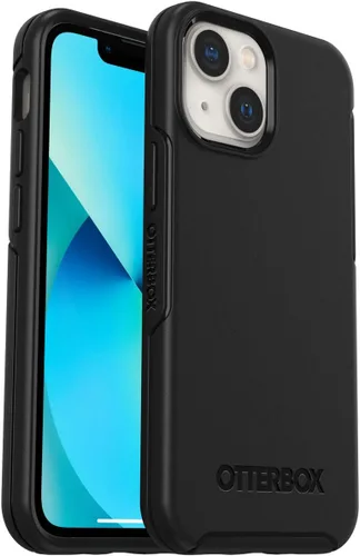 Vista 2 de OtterBox Funda para iPhone 13 mini y iPhone 12 mini serie Symmetry - Negro, ultra suave, compatible con carga inalámbrica, bordes elevados