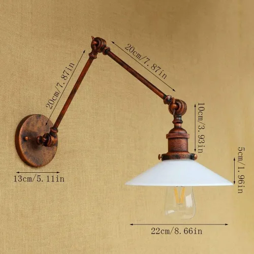 Vista 3 de Wall Mount Light Industrial Retro Adjustable Swing Arm Wall Lamp Sconce Antique Foldable Wall Light Living Room Bedside s Balconies Aisles Farmhouse