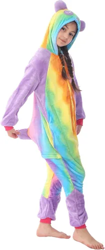 Vista 5 de Disfraz de franela para niños, disfraz de Halloween, Pascua, animales, cosplay para niñas y niños, una pieza
