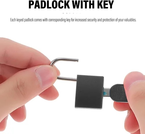 Vista 2 de Cerradura para casillero 2 piezas Llave para el candado trasero Reemplazo de almacenamiento de libros con mini cerradura negra Viaje Mm Joyería