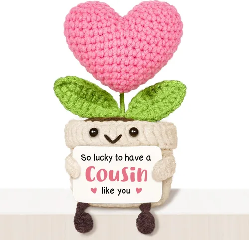 Vista 32 de Regalos de cumpleaños número 16 para niñas, flor de corazón rosa de ganchillo hecha a mano, regalos de dulces 16 para niñas, decoraciones