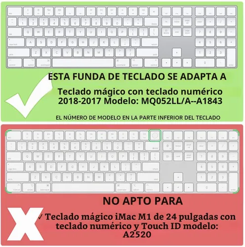 Vista 2 de ProElife Funda de teclado para Apple Magic Keyboard 2018-2017 con teclado numérico A1843 US Enter MQ052LL/A Teclado inalámbrico Bluetooth Ultra