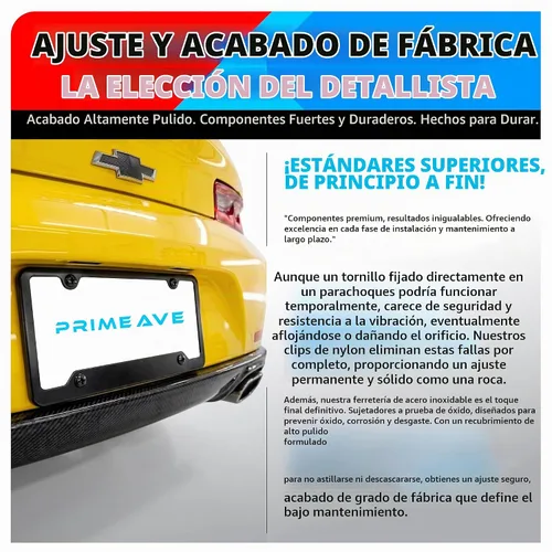 Vista 8 de Tornillos de acero inoxidable con óxido negro de PRIME AVE con insertos de nylon para asegurar placas delanteras y traseras, marcos y cubiertas