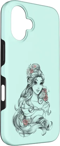 Vista 3 de iPhone 16 Disney Beauty & The Beast Floral Belle Sketch Case