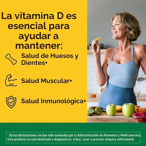 Vista 2 de Nature Made Vitamina D3 1000 UI (25 mcg), 100 cápsulas blandas de vitamina