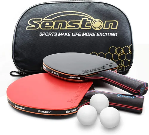 Vista 8 de Senston Juego de 2 palas profesionales de ping pong intermedias avanzadas, raquetas de tenis de mesa con estuche de transporte