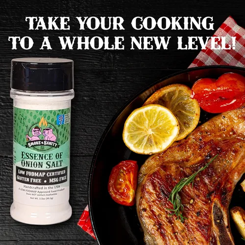 Vista 7 de Smoke n Sanity Essence of Onion Salt - Certificado bajo en FODMAP - No contiene ajo - Condimentos bajos en FODMAP. Certificado sin gluten
