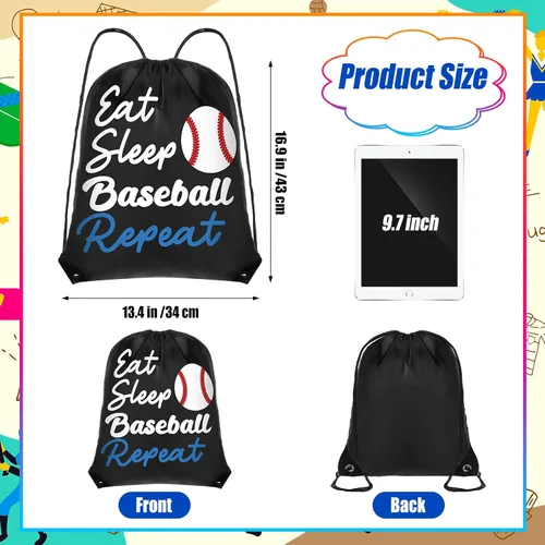 Vista 2 de Windyun - Bolsa grande con cordón de béisbol (16 unidades)