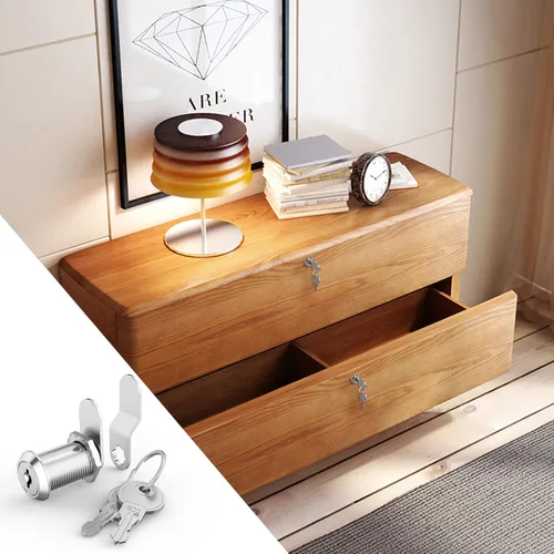 Vista 4 de Paquete de 1 cerradura de gabinete con llaves, cerradura tubular de leva de 1-1/8 pulgadas con llave similar, gabinete de archivos de cajón seguro