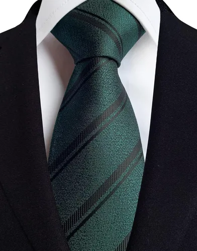 Vista 24 de Secdtie Corbata clásica de seda tejida jacquard a rayas para hombre