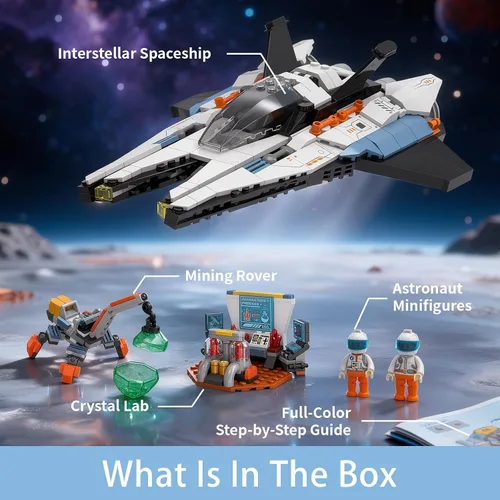 Vista 2 de Juego de construcción de naves espaciales interestelares, 502PCS Nave espacial interestelar
